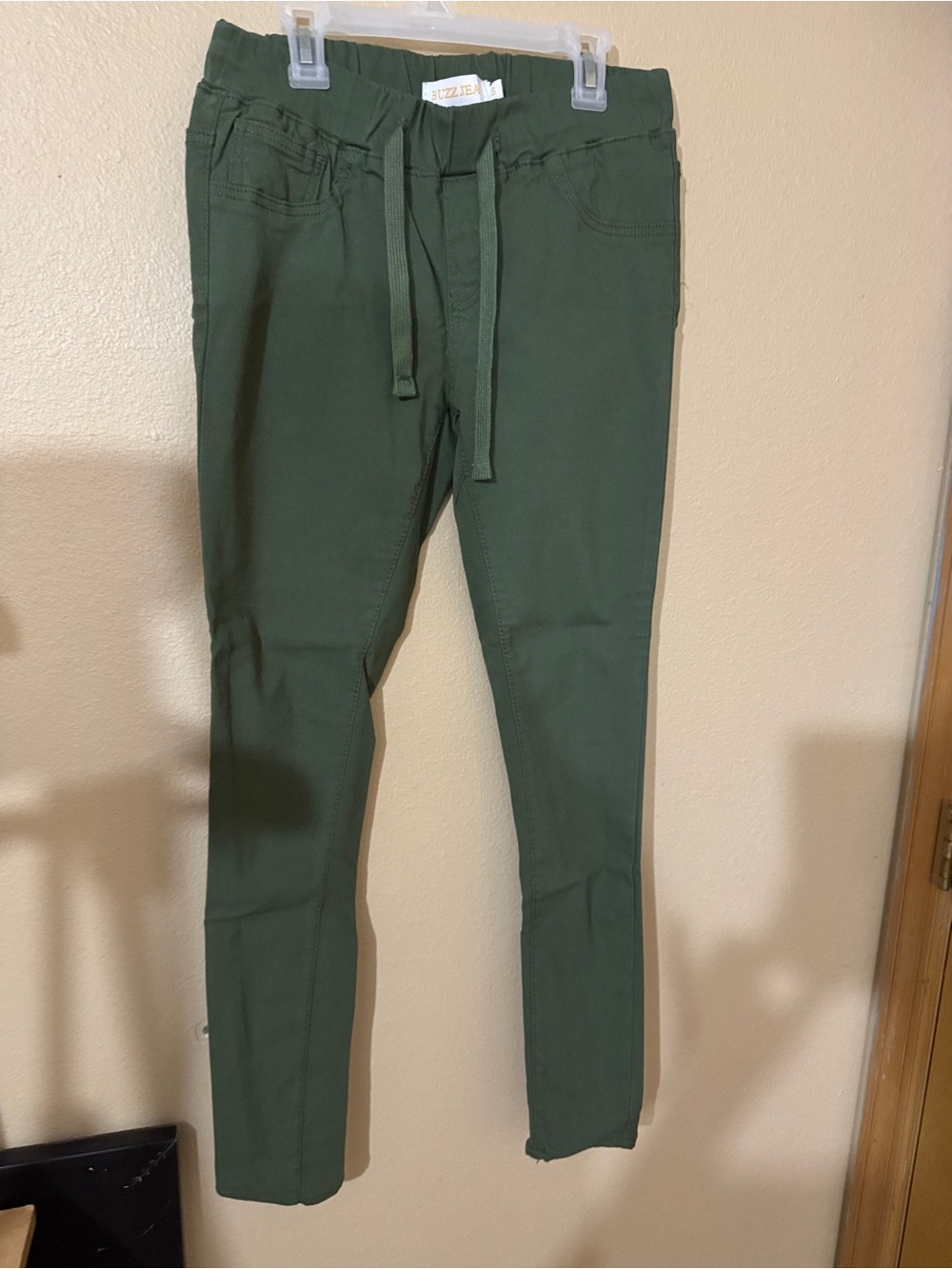 Drawstring Slim Jeans leggings Dark Green